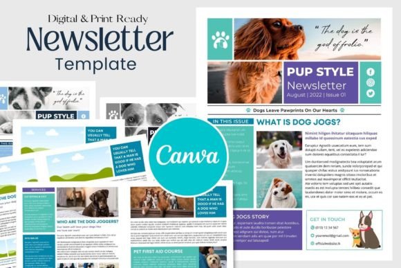 Canva Newsletter Template Dogs and Pets: Your Go-To for Pet-Focused Content